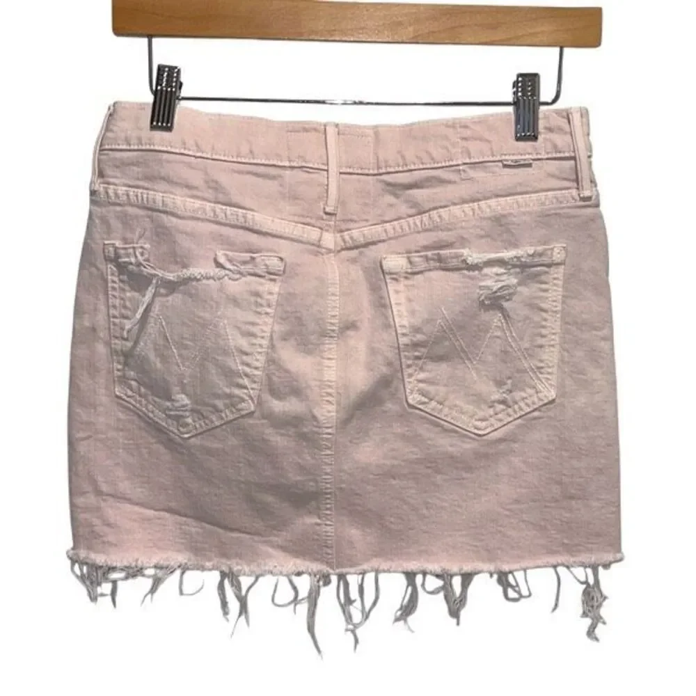 Mother Superior The‎ Vagabond Mini Fray Skirt in Soft Pink Size 26